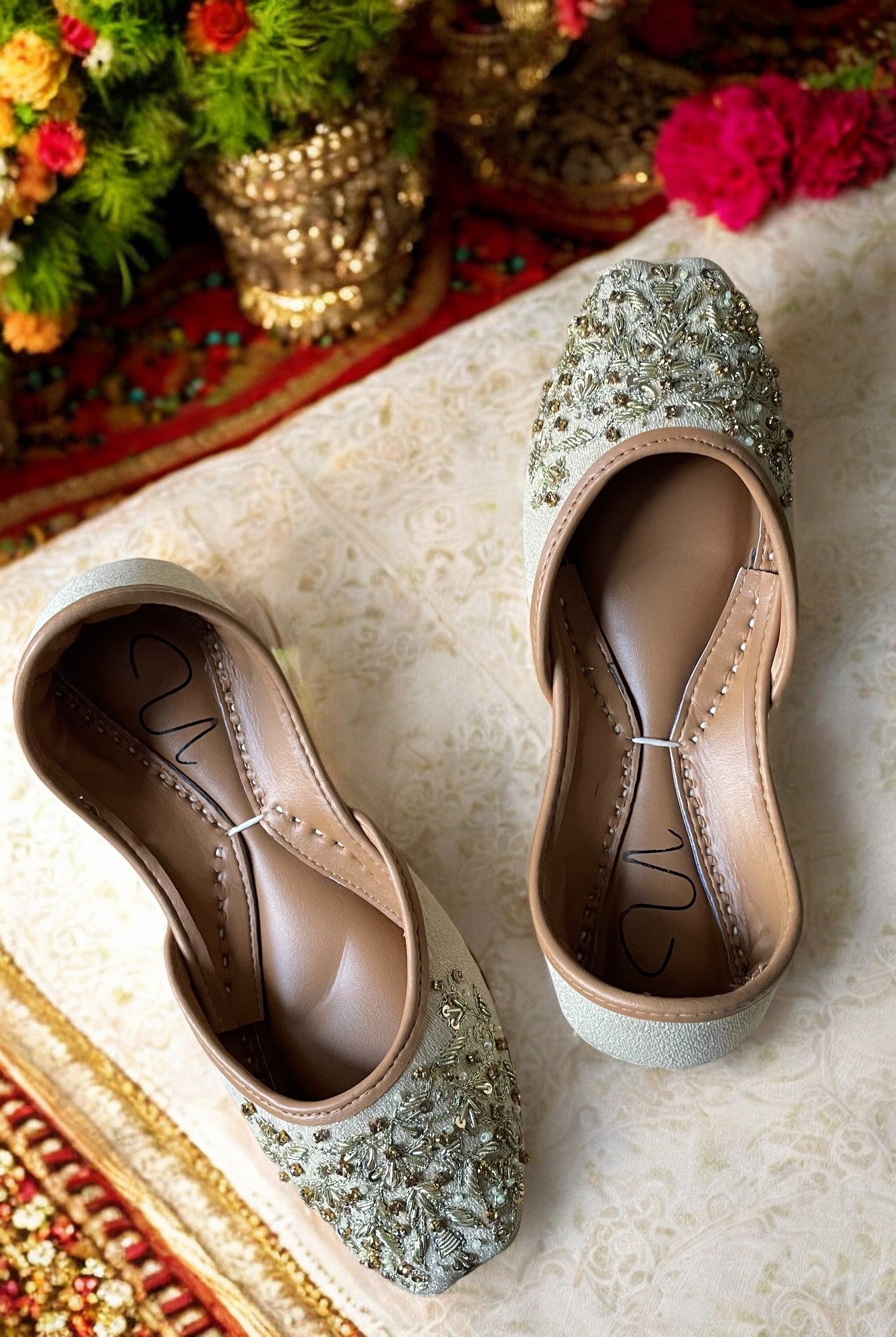 beige diwali flats