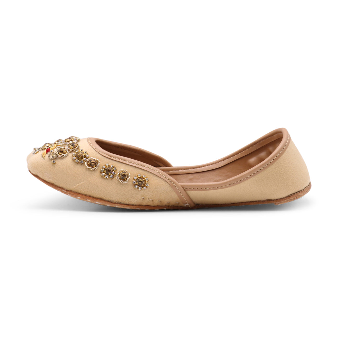 beige juttis for women