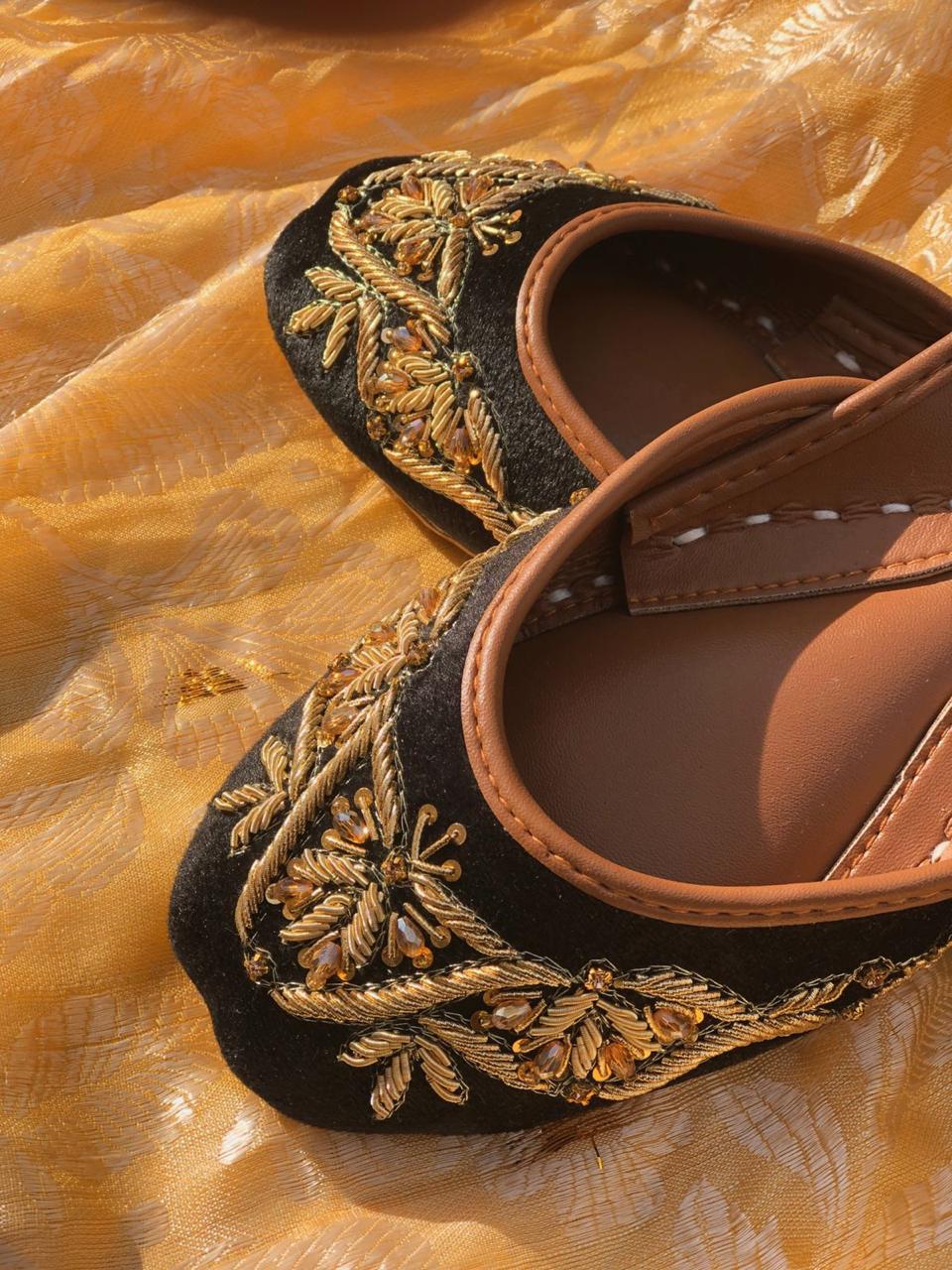 black punjabi shoes