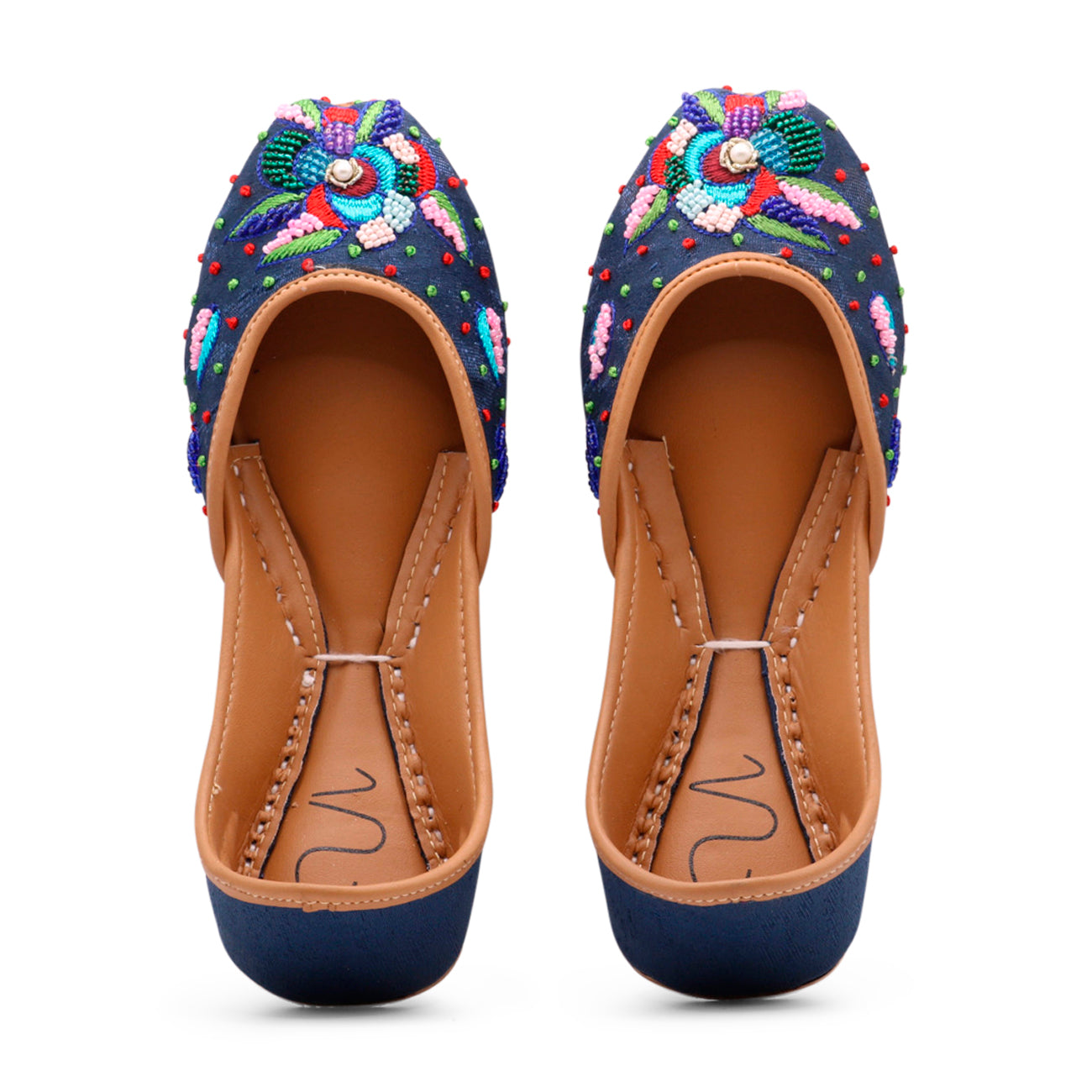 blue ethnic flats